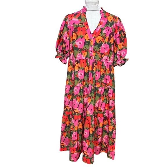 NWT Michelle McDowell Floral Boho Tiered Dress. Size Small - Picture 1 of 6